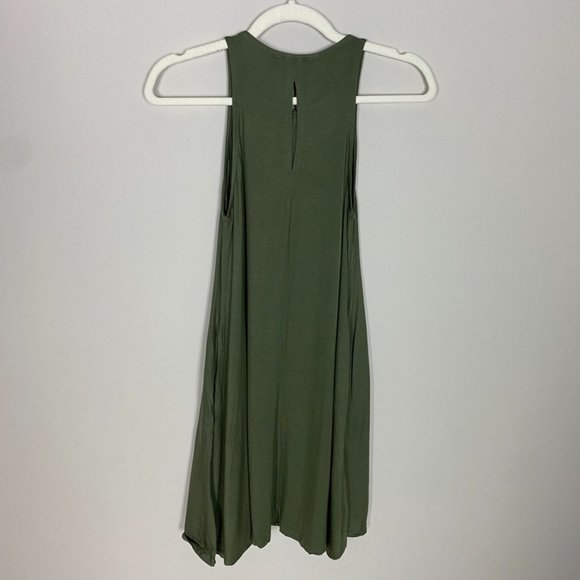 Lulus Olive Green Swing Mini Dress Womens Small Sleeveless Summer Flirty Jersey - Picture 7 of 9